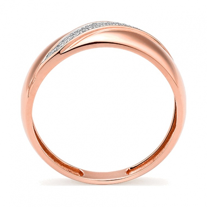 Anillo de oro rosa de 18 Kt con diamantes de 0,05 ct