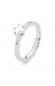 Anillo Solitario de oro blanco de 18 Kt con diamante de 0,50 a 0,70 ct, certificado GIA