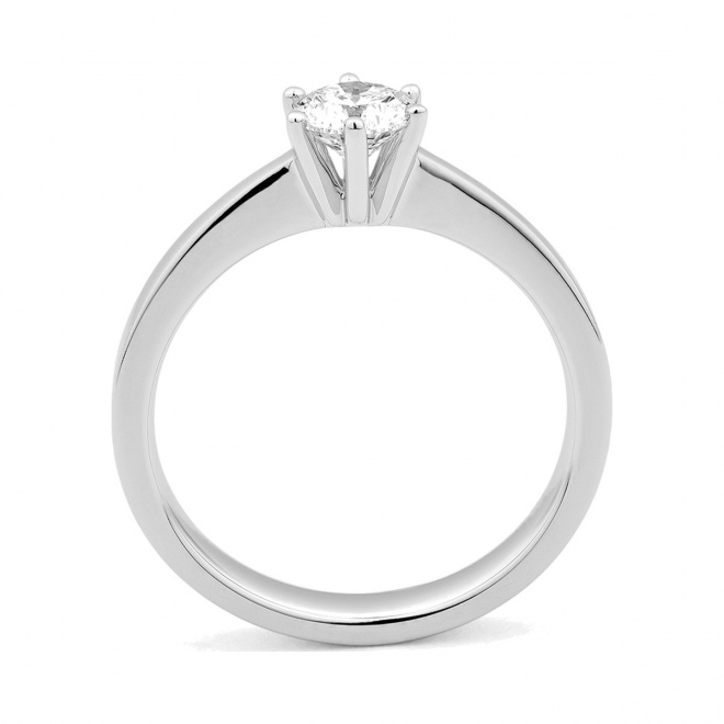 Anillo Solitario de oro blanco de 18 Kt con diamante de 0,50 a 0,70 ct, certificado GIA