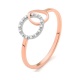 Anillo de oro rosa de 18 Kt con diamantes de 0,04 ct