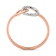 Anillo de oro rosa de 18 Kt con diamantes de 0,04 ct