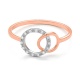 Anillo de oro rosa de 18 Kt con diamantes de 0,04 ct
