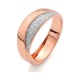 Anillo de oro rosa de 18 Kt con diamantes de 0,15 ct