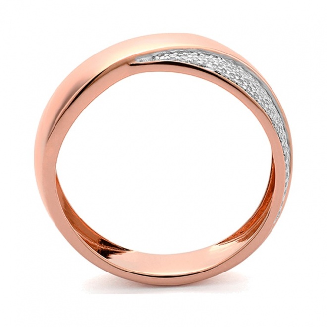 Anillo de oro rosa de 18 Kt con diamantes de 0,15 ct