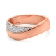 Anillo de oro rosa de 18 Kt con diamantes de 0,15 ct