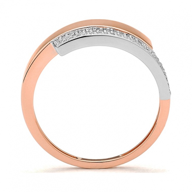 Anillo de oro rosa de 18 Kt con diamantes de 0,14 ct