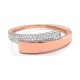 Anillo de oro rosa de 18 Kt con diamantes de 0,14 ct