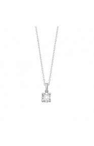 Colgante Solitario de oro blanco de 18 Kt con diamante de 0,50 a 0,70 ct, certificado GIA