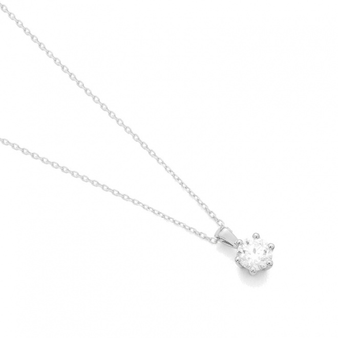 Colgante Solitario de oro blanco de 18 Kt con diamante de 0,50 a 0,70 ct, certificado GIA