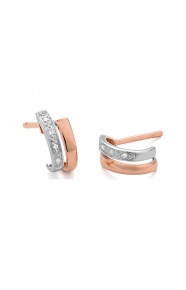 Pendientes Medias criollas de oro rosa de 18 Kt con diamantes de 0,03 ct