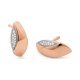 Pendientes de oro rosa de 18 Kt con diamantes de 0,06 ct