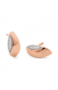Pendientes de oro rosa de 18 Kt con diamantes de 0,06 ct