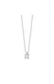 Colgante Solitario de oro blanco de 18 Kt con diamante de 0,04 a 0,15 ct