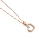 Colgante de oro rosa de 18 Kt con diamantes de 0,04 ct