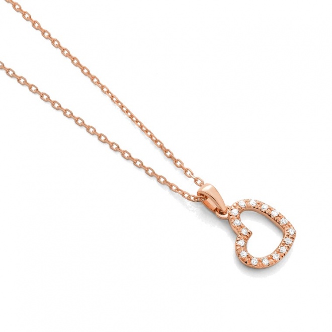 Colgante de oro rosa de 18 Kt con diamantes de 0,04 ct