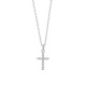 Colgante Cruz de oro blanco de 18 Kt con diamantes de 0,03 ct
