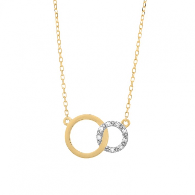 Colgante de oro amarillo de 18 Kt con diamantes de 0,03 ct