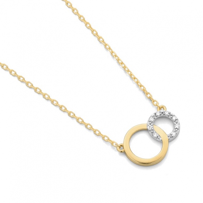 Colgante de oro amarillo de 18 Kt con diamantes de 0,03 ct