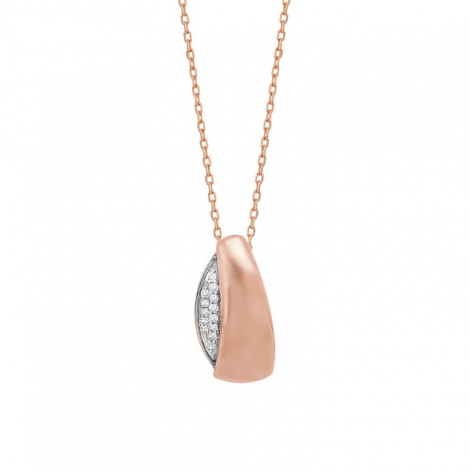 Colgante de oro rosa de 18 Kt con diamantes de 0,03 ct