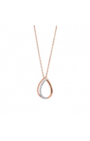 Colgante de oro rosa de 18 Kt con diamantes de 0,04 ct