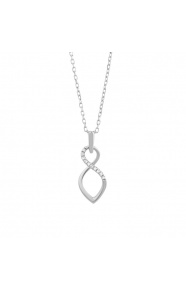 Colgante de oro blanco de 18 Kt con diamantes de 0,02 ct