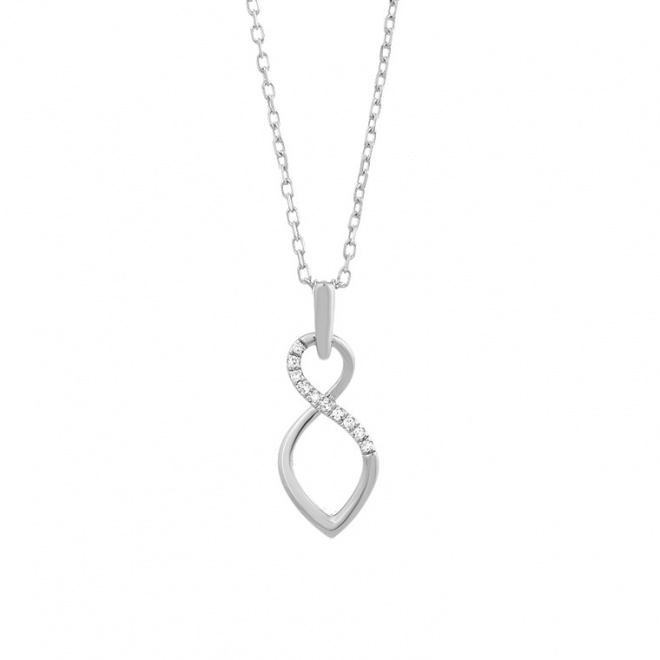 Colgante de oro blanco de 18 Kt con diamantes de 0,02 ct