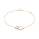 Pulsera con motivo y cadena de oro amarillo de 18 Kt con diamantes de 0,03 ct