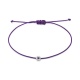 Pulsera de cordón de oro blanco de 18 Kt con diamantes de 0,02 ct
