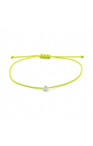Pulsera de cordón de oro blanco de 18 Kt con diamantes de 0,01 ct