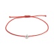 Pulsera de cordón de oro blanco de 18 Kt con diamantes de 0,02 ct