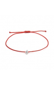 Pulsera de cordón de oro blanco de 18 Kt con diamantes de 0,02 ct