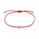 Pulsera de cordón de oro blanco de 18 Kt con diamantes de 0,02 ct