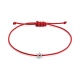 Pulsera de cordón de oro blanco de 18 Kt con diamantes de 0,01 ct