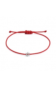Pulsera de cordón de oro blanco de 18 Kt con diamantes de 0,01 ct