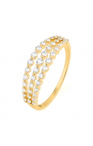 Anillo de oro amarillo de 18 Kt con diamantes de 0,45 ct