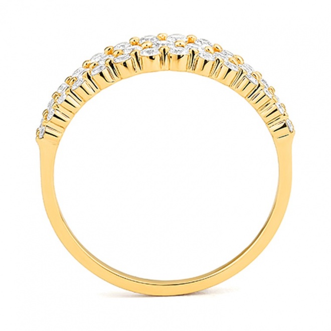 Anillo de oro amarillo de 18 Kt con diamantes de 0,45 ct