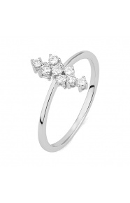 Anillo de oro blanco de 18 Kt con diamantes de 0,20 ct