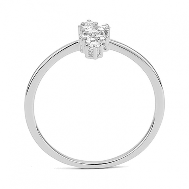Anillo de oro blanco de 18 Kt con diamantes de 0,20 ct