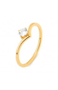 Anillo Solitario de oro amarillo de 18 Kt con diamante de 0,20 ct