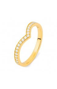 Anillo de oro amarillo de 18 Kt con diamantes de 0,20 ct
