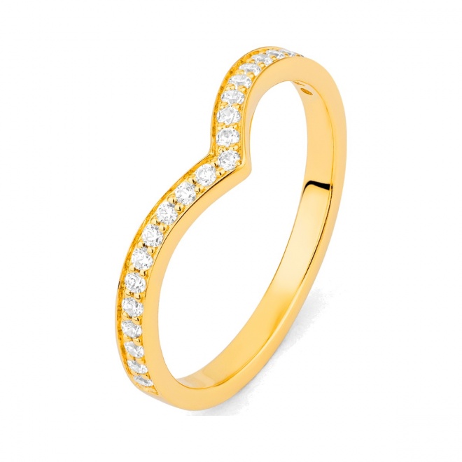 Anillo de oro amarillo de 18 Kt con diamantes de 0,20 ct