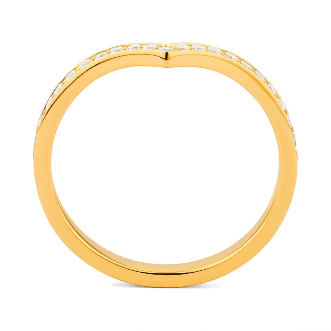 Anillo de oro amarillo de 18 Kt con diamantes de 0,20 ct