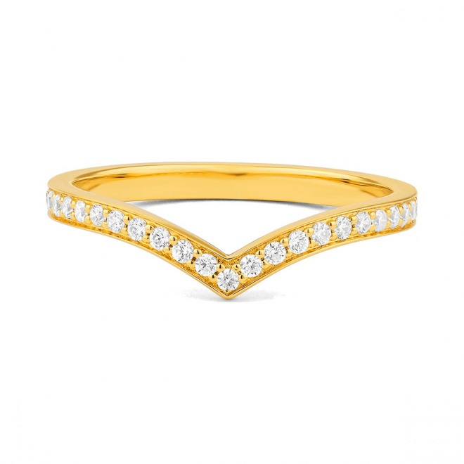 Anillo de oro amarillo de 18 Kt con diamantes de 0,20 ct