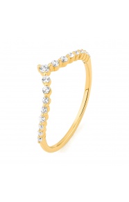 Anillo de oro amarillo de 18 Kt con diamantes de 0,19 ct