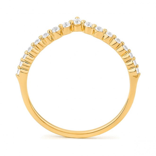 Anillo de oro amarillo de 18 Kt con diamantes de 0,19 ct