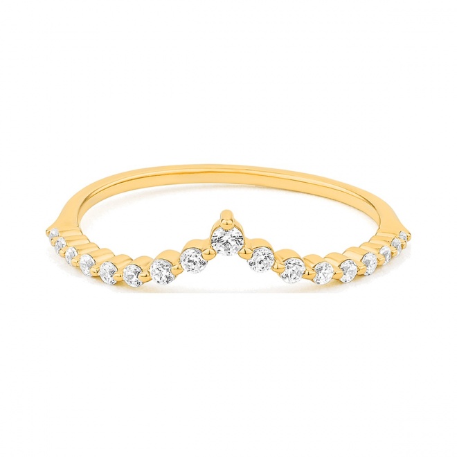 Anillo de oro amarillo de 18 Kt con diamantes de 0,19 ct