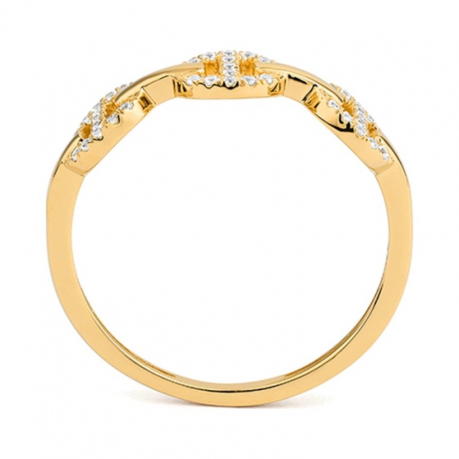 Anillo de oro amarillo de 18 Kt con diamantes de 0,12 ct