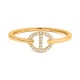 Anillo de oro amarillo de 18 Kt con diamantes de 0,07 ct