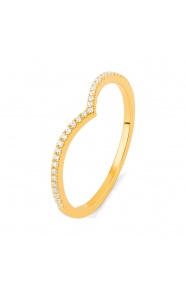 Anillo de oro amarillo de 18 Kt con diamantes de 0,10 ct