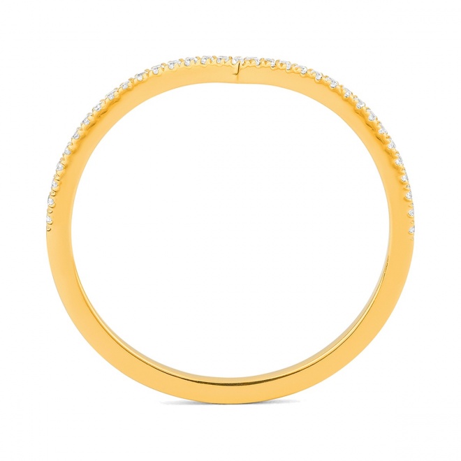 Anillo de oro amarillo de 18 Kt con diamantes de 0,10 ct